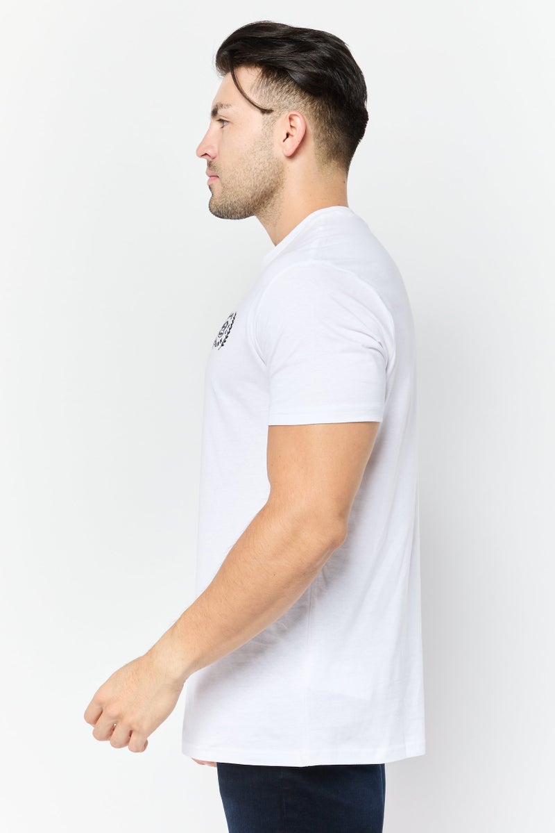 Paul Frank Men Crew Neck Short Sleeves Brand Logo T-Shirt, White  - Image 4