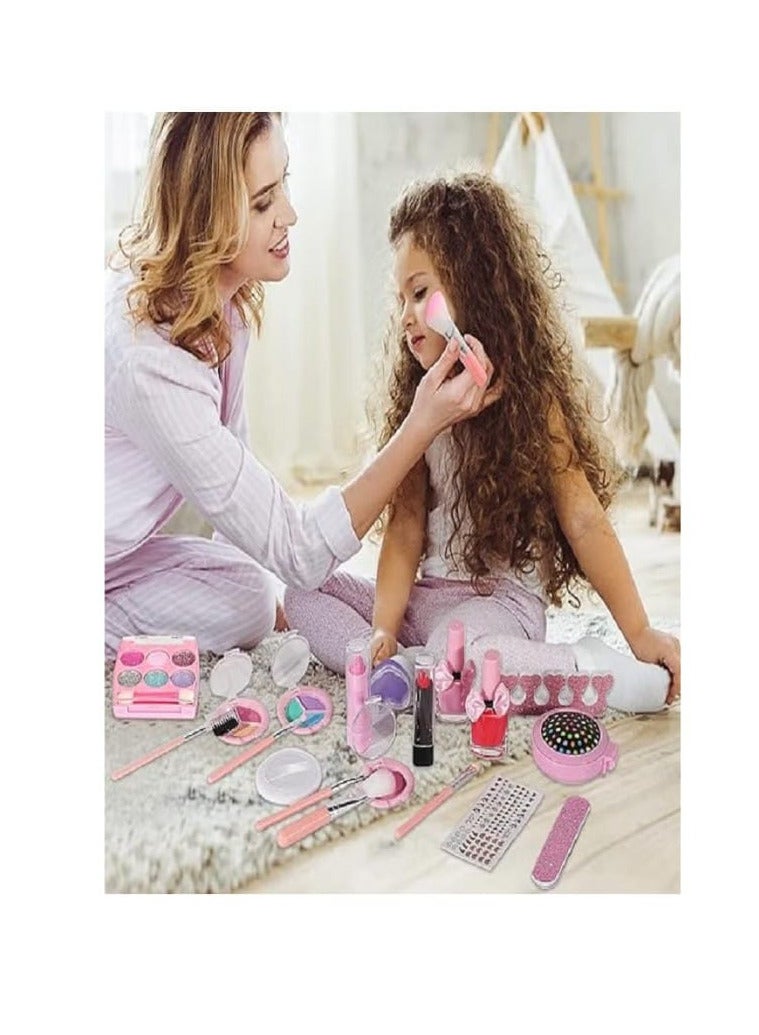 Children's Make-Up Washable Set, Children's Make-Up Set, Make-Up Set with Cosmetic Bag for Role Play, Over 3 Years Make-Up Set for Birthday Gift  - Image 2