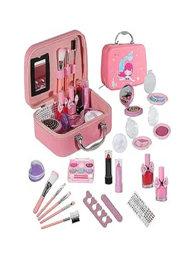 Children's Make-Up Washable Set, Children's Make-Up Set, Make-Up Set with Cosmetic Bag for Role Play, Over 3 Years Make-Up Set for Birthday Gift  - Image 1