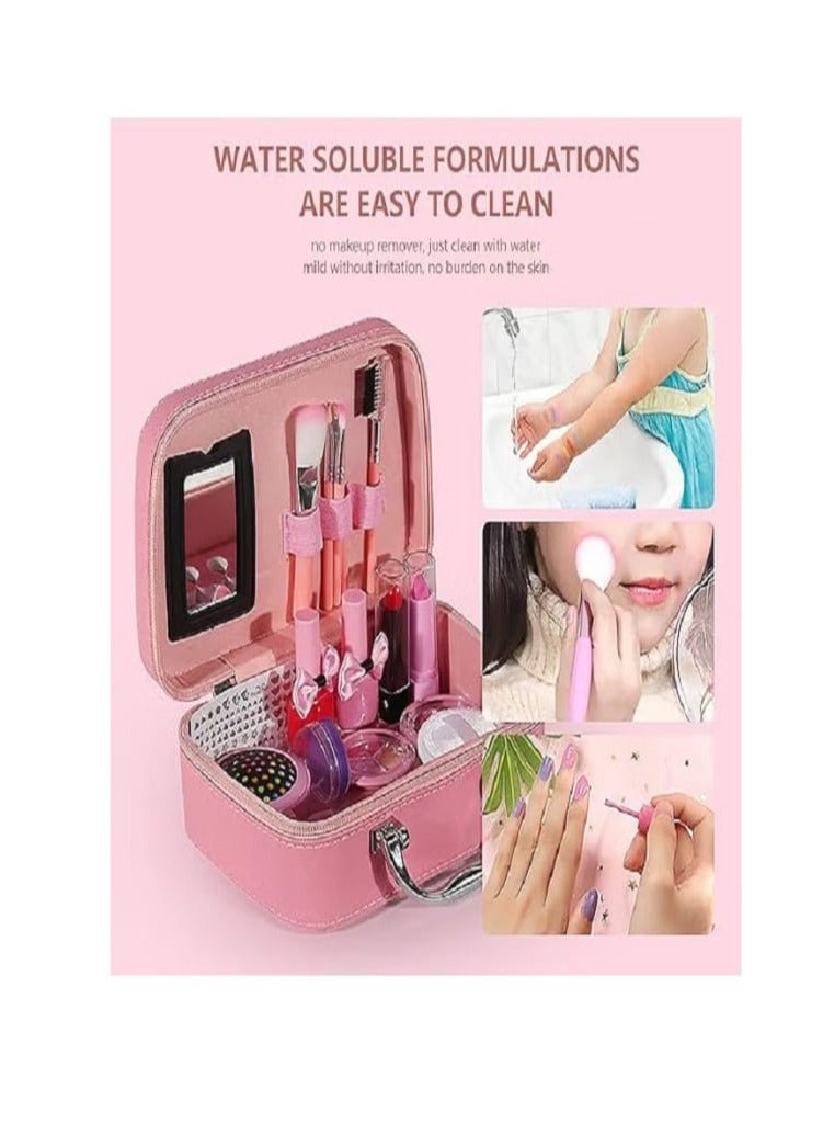 Children's Make-Up Washable Set, Children's Make-Up Set, Make-Up Set with Cosmetic Bag for Role Play, Over 3 Years Make-Up Set for Birthday Gift  - Image 3