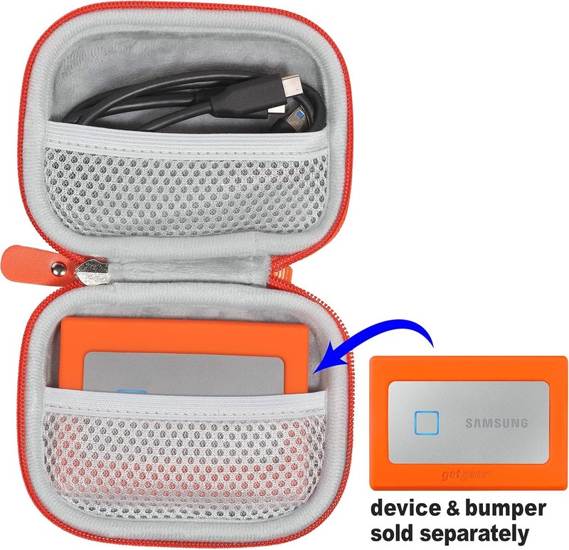 GETGEAR Handy Case for Samsung T7 Touch Portable SSD, T5, Card Reader, USB Hub, Type C Hub, HD Hub, Mesh Pockets, Wrist Strap - Image 3