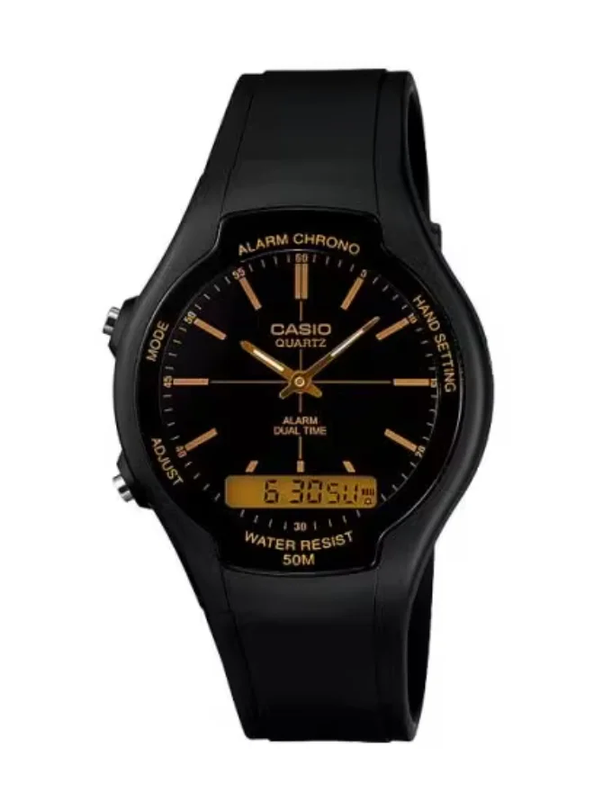 CASIO Men's Resin Analog-Digital Watch AW-90H-9E - 38.6 mm