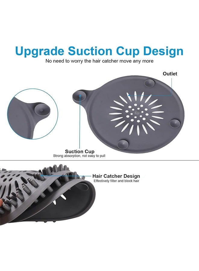 2 Pcs Silicone Shower Drain Cover Hair Catcher Drain Stoppers with Sucker，Shower Drain Mesh Sink Strainer for Laundry, Bathroom, Kitchen, Drain Easy to Install and Clean  - Image 3