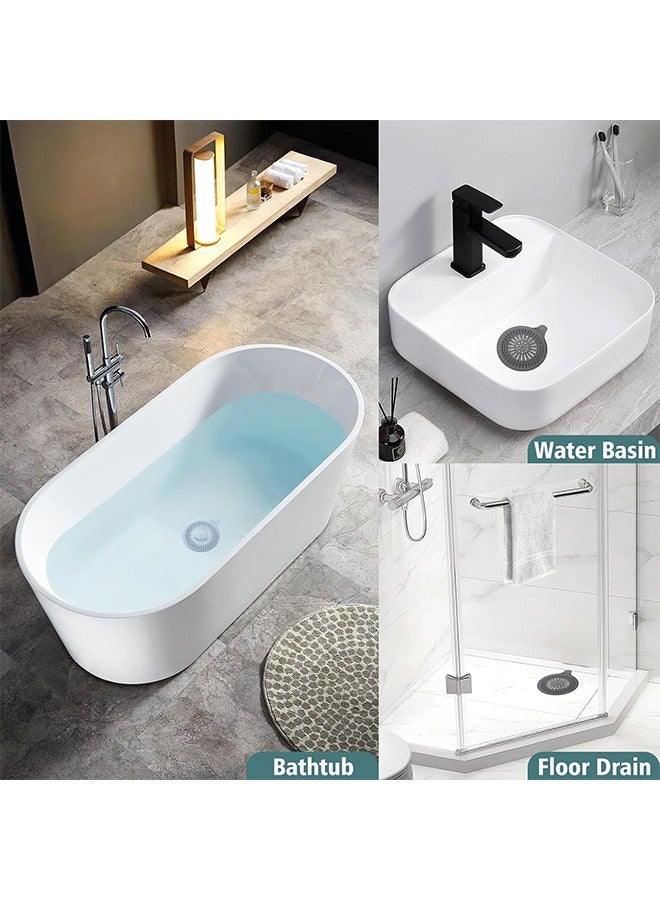 2 Pcs Silicone Shower Drain Cover Hair Catcher Drain Stoppers with Sucker，Shower Drain Mesh Sink Strainer for Laundry, Bathroom, Kitchen, Drain Easy to Install and Clean  - Image 4