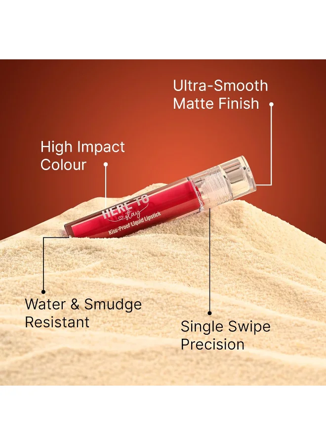 سويس بيوتي Swiss Beauty Select Here To Stay Liquid Matte Lipstick with Kiss-Proof Formula | Infused with Vitamin E | Non-Transfer, Smudgeproof | 12-18 Hrs Stay | Shade - Rust Nude, 3ml |
