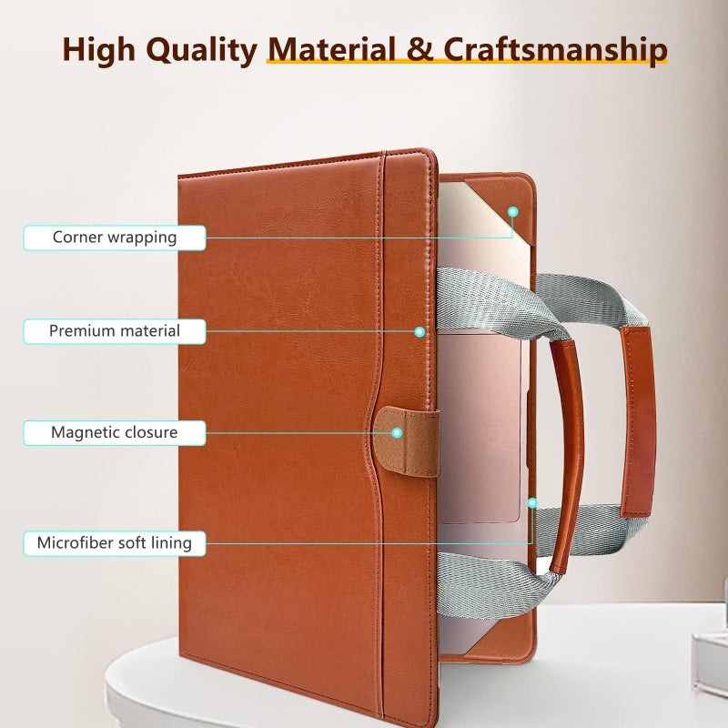 SSSÂ·GRGB Sleeve Case Cover for MacBook Air 13.6 A3113 A2681 M2 M3, MacBook Air 13 A2337 M1/A2179/ A1932, MacBook Pro 13 A2338 (M2 M1)/A2289/A2251/A2159/A1989 /A1708/A1706, MacBook Briefcases, Brown - Image 4