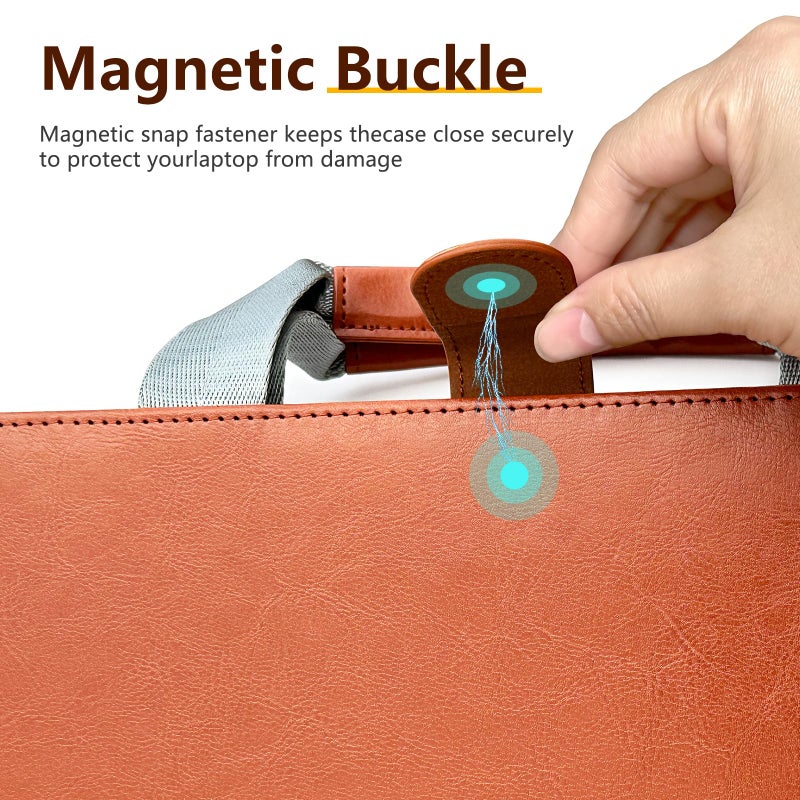 SSSÂ·GRGB Sleeve Case Cover for MacBook Air 13.6 A3113 A2681 M2 M3, MacBook Air 13 A2337 M1/A2179/ A1932, MacBook Pro 13 A2338 (M2 M1)/A2289/A2251/A2159/A1989 /A1708/A1706, MacBook Briefcases, Brown - Image 3