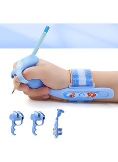 Pencil Grip Corrector Adjustable Anti Hook Wrist Correctors For Children Students Soft Silicone Pen Position Correction Tool Posture Training Gripper Aid Tool For Students Blue