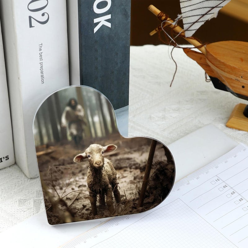 Ploceiny Christian Jesus and Lamb Decor,Spiritual Thank you Christian Gifts for women,pastor,christians,teachers,Mom,Sister,Friends,Mother's,Female Coworker-Religious Home Decor for Birthday,Christmas,Everyday Encouragement(4"x4")D-237 - Image 4