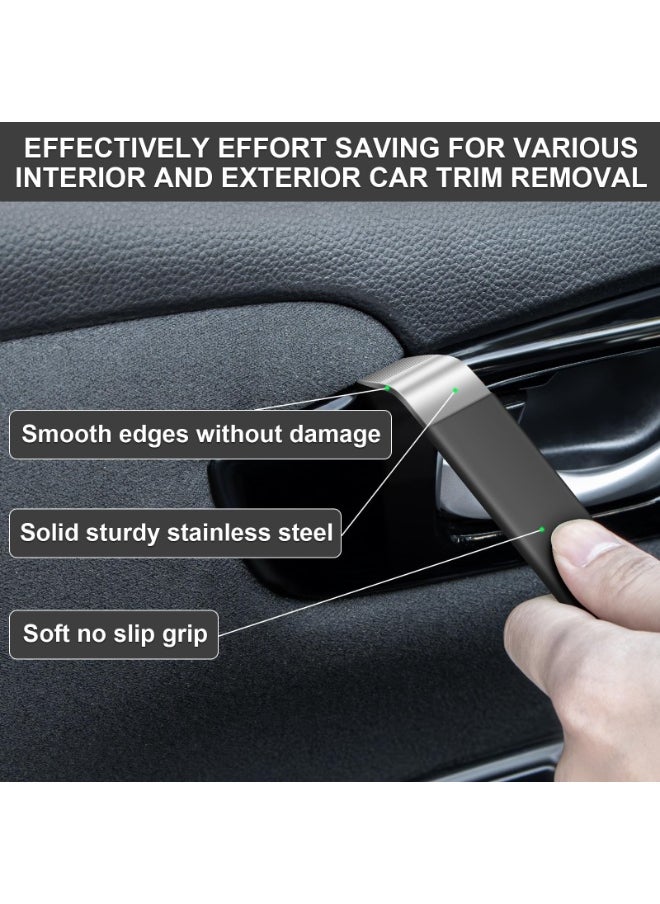 Generic 6PCS Metal Trim Removal Tool Automotive Tools Car Pry Tool Kit Auto Removal Set for Panel Door Window Tools Kit with Storage Bag Gloves  - Image 3