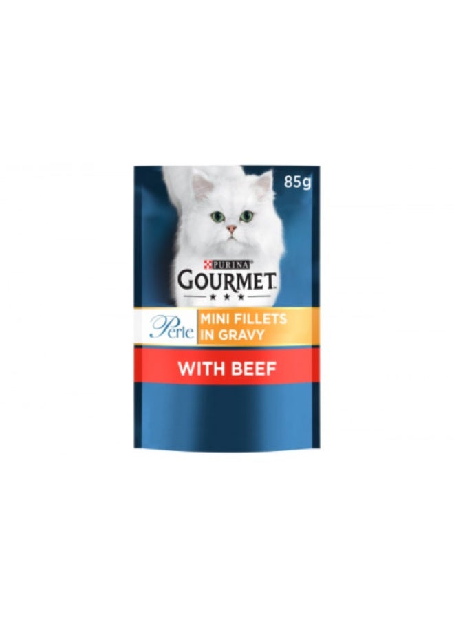 بورينا ورينا غورميه بيرل – شرائح صغيرة في صوص غني بنكهة اللحم البقري – 85 جم