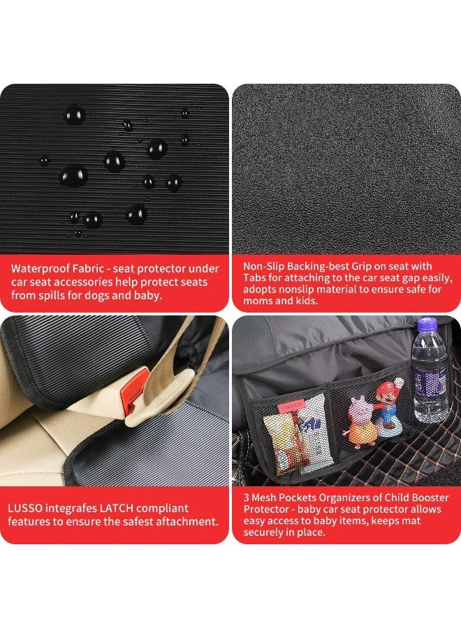 Dear Auto Kaiphy Car Seat Protector - Seat Protection Mat - Thick Padding - Durable, Waterproof Fabric, Leather Reinforced Corners & 3 Pockets for Handy Storage (2 Pack) Gray - Image 4