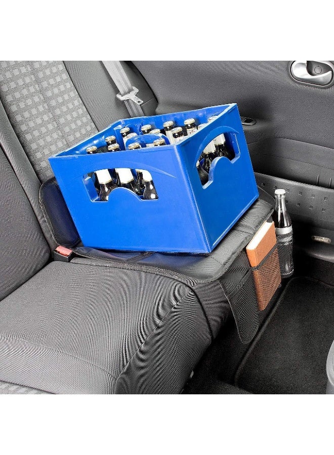 Dear Auto Kaiphy Car Seat Protector - Seat Protection Mat - Thick Padding - Durable, Waterproof Fabric, Leather Reinforced Corners & 3 Pockets for Handy Storage (2 Pack) Gray - Image 3