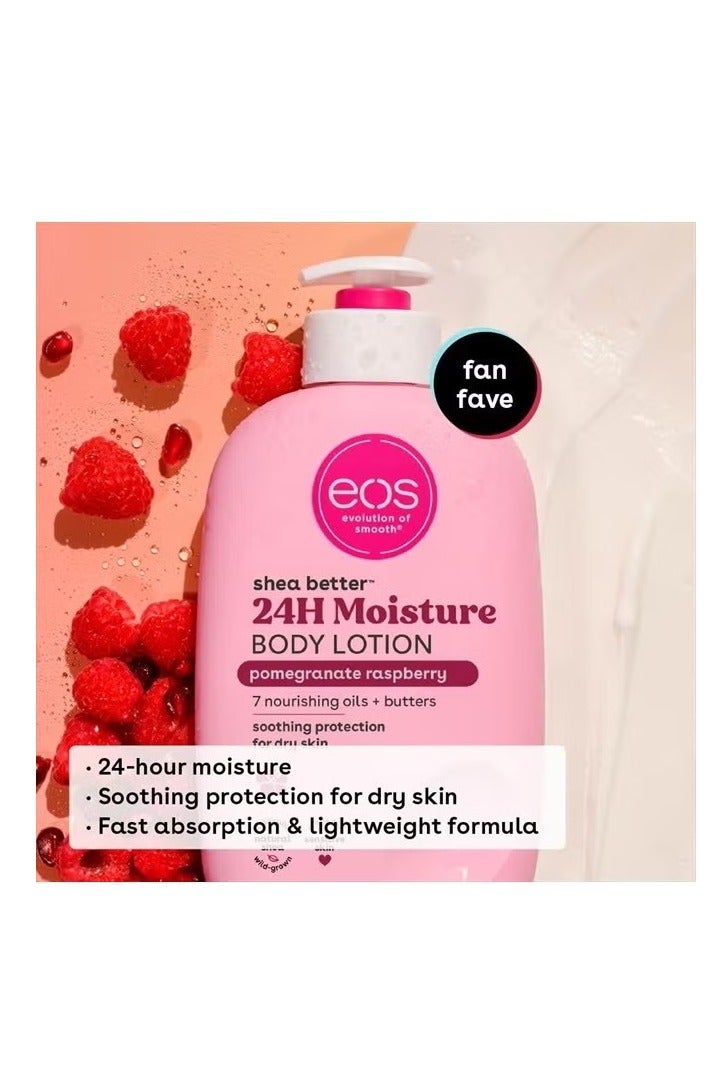 EOS Shea Better Body Lotion- Pomegranate Raspberry, 24-Hour Moisture Skin Care, Lightweight & Non-Greasy, Made with Natural Shea, Vegan, 16 fl oz - Image 2