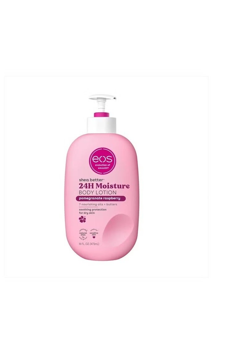 EOS Shea Better Body Lotion- Pomegranate Raspberry, 24-Hour Moisture Skin Care, Lightweight & Non-Greasy, Made with Natural Shea, Vegan, 16 fl oz - Image 1
