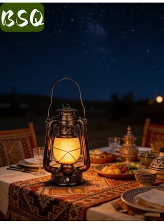 Emergency Supplies |Retro LED Battery Powered Camping Light | Retro Lantern | Outdoor Pendant Light | Outdoor Portable Light | Flame Effect, Rechargeable, Three Modes,Suitable for Tents, Outdoors, Power Outages, Hiking, Emergencies, and Fishing - view 4