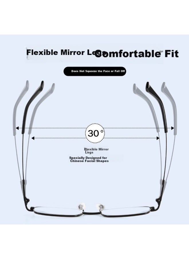 Fenchi Reading Gl For Men And Women, Natural Crystal Lenses, Wear-resistant, Ultra-light Memory Titanium Frame, Business Fashion Presbyopic Gl - Image 3