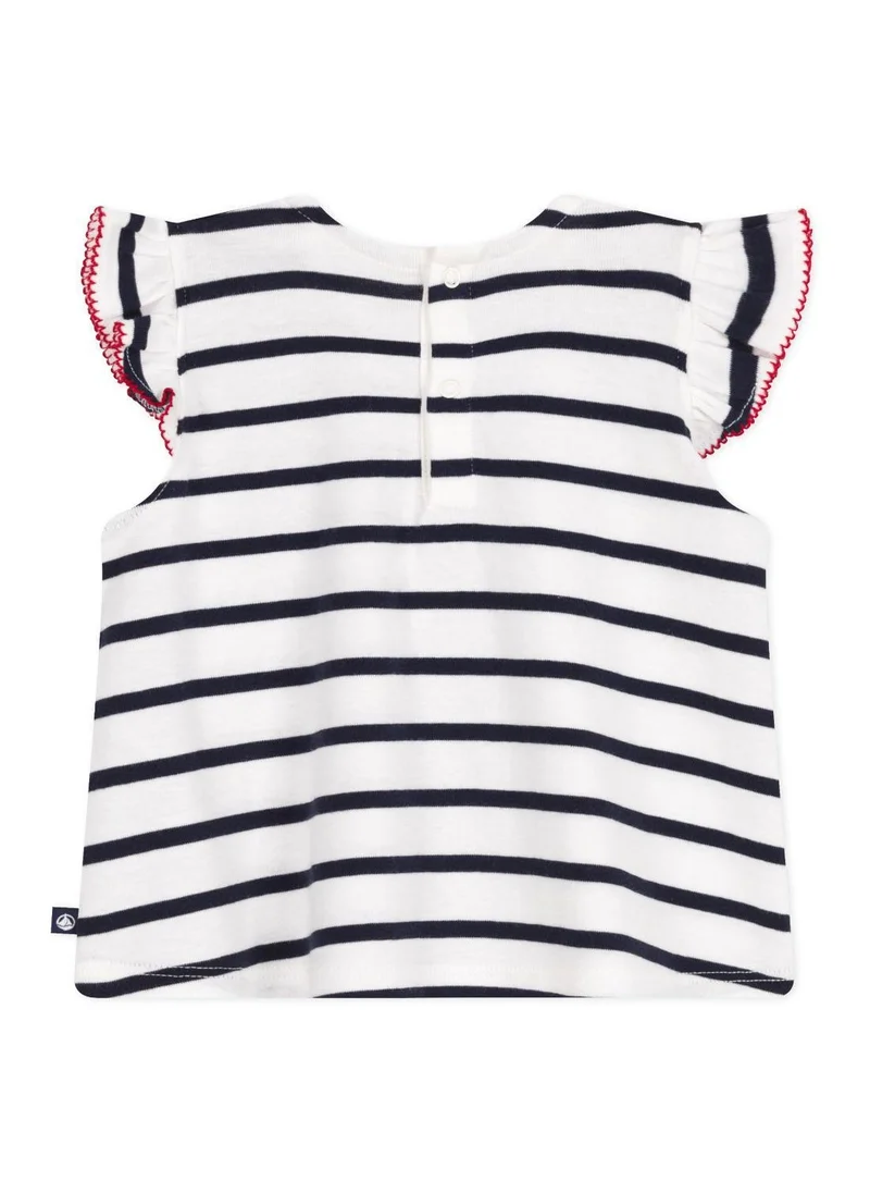 Petit Bateau Babies' sleeveless stripy cotton blouse