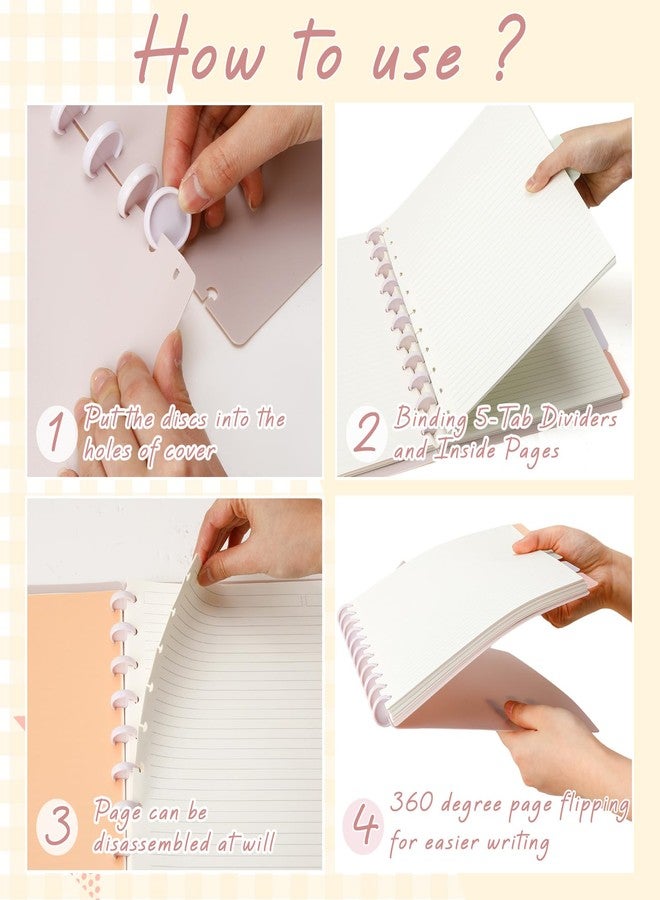 جلينمال مجموعة دفاتر غلينمال، 4 مجموعات، مقاس الرسائل 8.5 × 11 بوصة، ذات حلقات، تتضمن أغلفة وأقراصًا و5 فواصل لتدوين الملاحظات، مسطرة، صفحات قابلة للإزالة، دفتر مواد قابل لإعادة التعبئة، مناسب للمدرسة والمكتب (لون باستيل). - Image 5