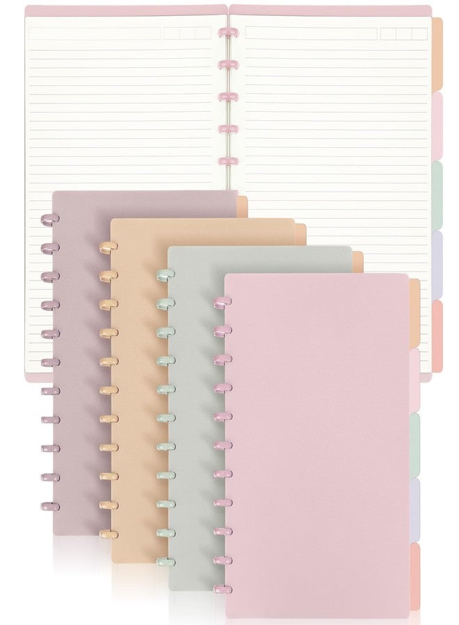 جلينمال مجموعة دفاتر غلينمال، 4 مجموعات، مقاس الرسائل 8.5 × 11 بوصة، ذات حلقات، تتضمن أغلفة وأقراصًا و5 فواصل لتدوين الملاحظات، مسطرة، صفحات قابلة للإزالة، دفتر مواد قابل لإعادة التعبئة، مناسب للمدرسة والمكتب (لون باستيل). - Image 1