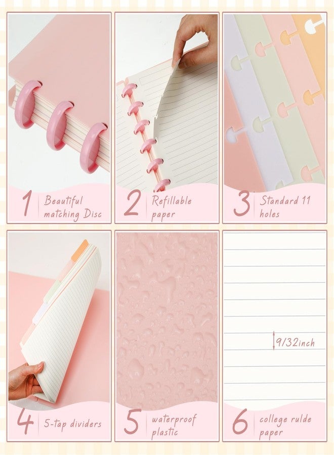 جلينمال مجموعة دفاتر غلينمال، 4 مجموعات، مقاس الرسائل 8.5 × 11 بوصة، ذات حلقات، تتضمن أغلفة وأقراصًا و5 فواصل لتدوين الملاحظات، مسطرة، صفحات قابلة للإزالة، دفتر مواد قابل لإعادة التعبئة، مناسب للمدرسة والمكتب (لون باستيل). - Image 3