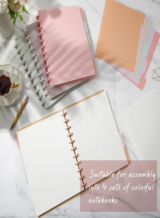 جلينمال مجموعة دفاتر غلينمال، 4 مجموعات، مقاس الرسائل 8.5 × 11 بوصة، ذات حلقات، تتضمن أغلفة وأقراصًا و5 فواصل لتدوين الملاحظات، مسطرة، صفحات قابلة للإزالة، دفتر مواد قابل لإعادة التعبئة، مناسب للمدرسة والمكتب (لون باستيل). - Image 4