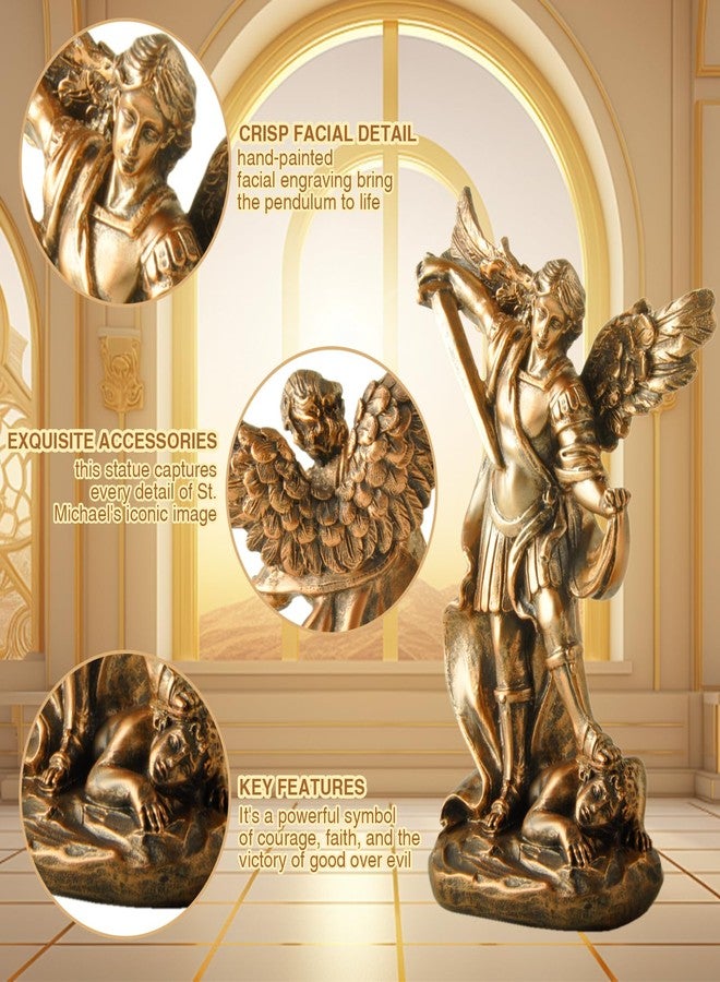 ENNAS San Miguel Arcangel Statue - St. Michael Angel Figurine, Resin Statue Antique Bronze Finish Sculpture, Ideal for Collectors and Religious Decor - Image 4