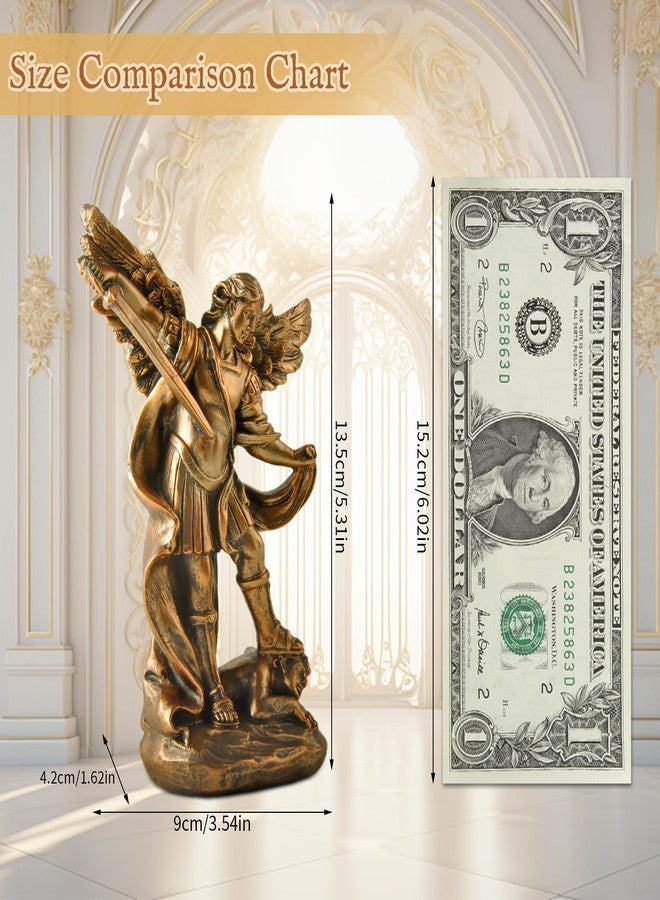 ENNAS San Miguel Arcangel Statue - St. Michael Angel Figurine, Resin Statue Antique Bronze Finish Sculpture, Ideal for Collectors and Religious Decor - Image 3