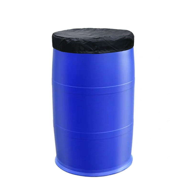Pemaly 55 Gallon Drum Cover,Stretchable Adjustable Drum Cover with Drawstring Water Storage Barrel for Water Rain Barrel and Trash Can Waterproof - Image 1