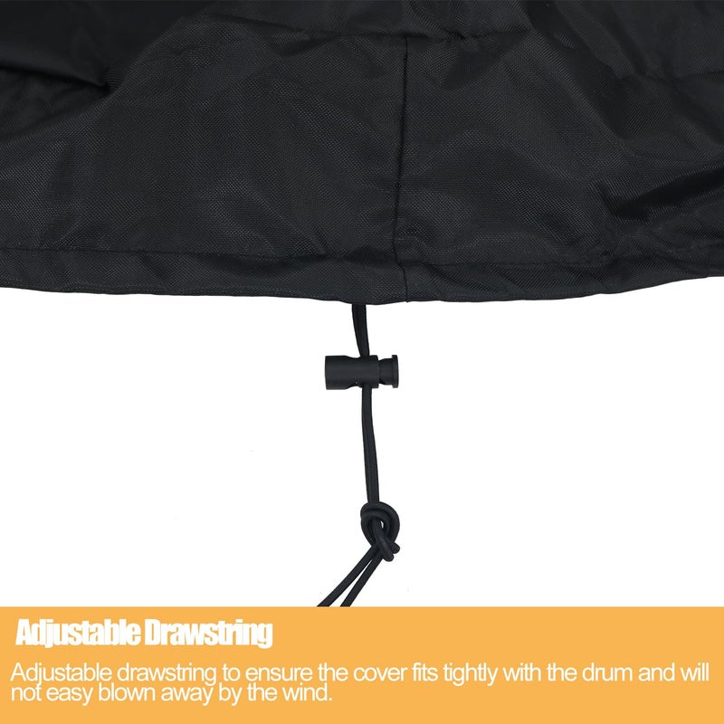 Pemaly 55 Gallon Drum Cover,Stretchable Adjustable Drum Cover with Drawstring Water Storage Barrel for Water Rain Barrel and Trash Can Waterproof - Image 2