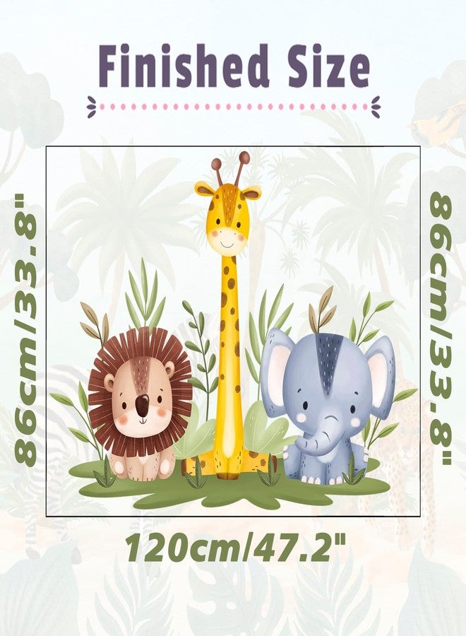 Eutecado Forest Animals Wall Decals Cartoon Jungle Animals Wall Stickers for Kids Room, Cute Giraffe Decor Stickers Elephant Lion Decals Toddler Boy Room Decor for Nursery Classroom - Image 4