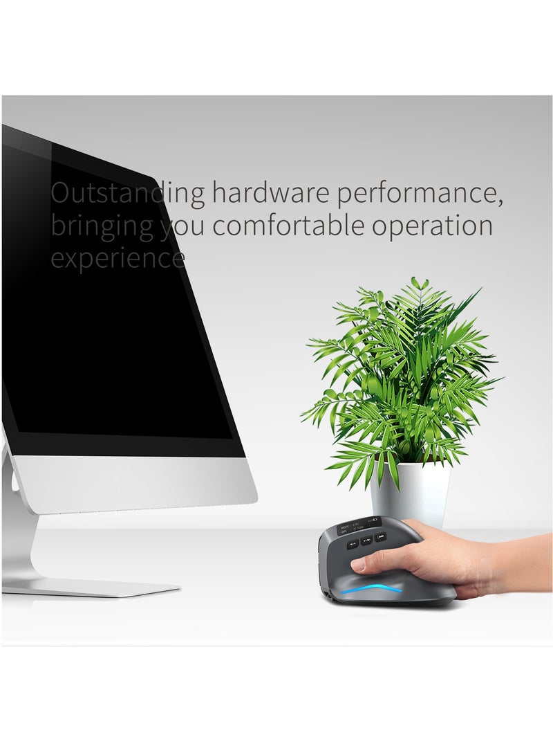 ZELOTES F26C Bluetooth Vertical Mouse, Wireless Ergonomic Mice, with OLED Screen RGB USB Optical, Rechargeable Mouse, for PC Laptop Gaming - Image 5