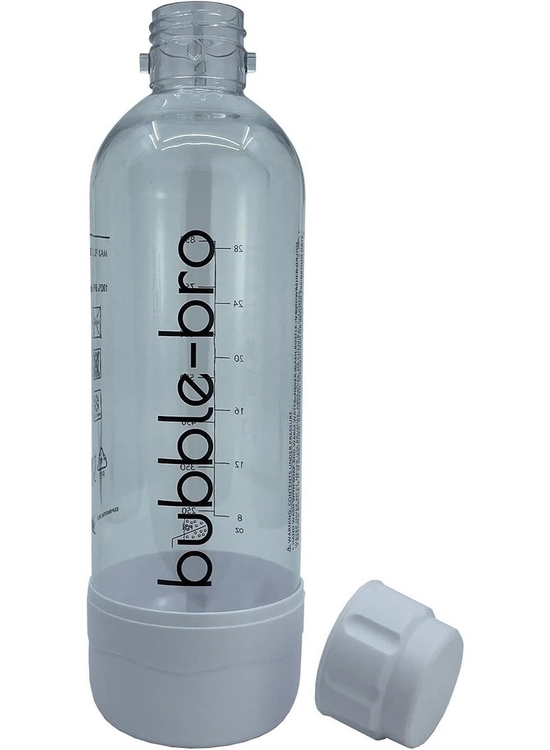 bubble-bro Versa Soda Maker Family Pack - with 2 x 60L CO2 Cylinders, 1 x additional 1L bottle & 2 x 500ml bottles - carbonate any drink (White) - Image 4