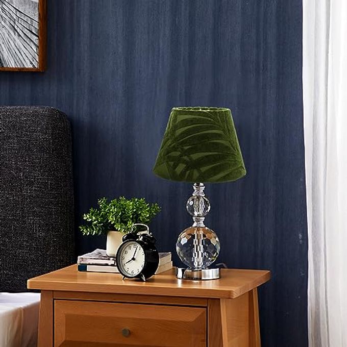 HOLIDYOYO Fabric Lampshade for Table Lamps 7.87X7.87X5.51In Lightweight Decorative Lamp Cover with Textured Leaf Pattern Replacement for Bedroom Living Room Study - Image 3