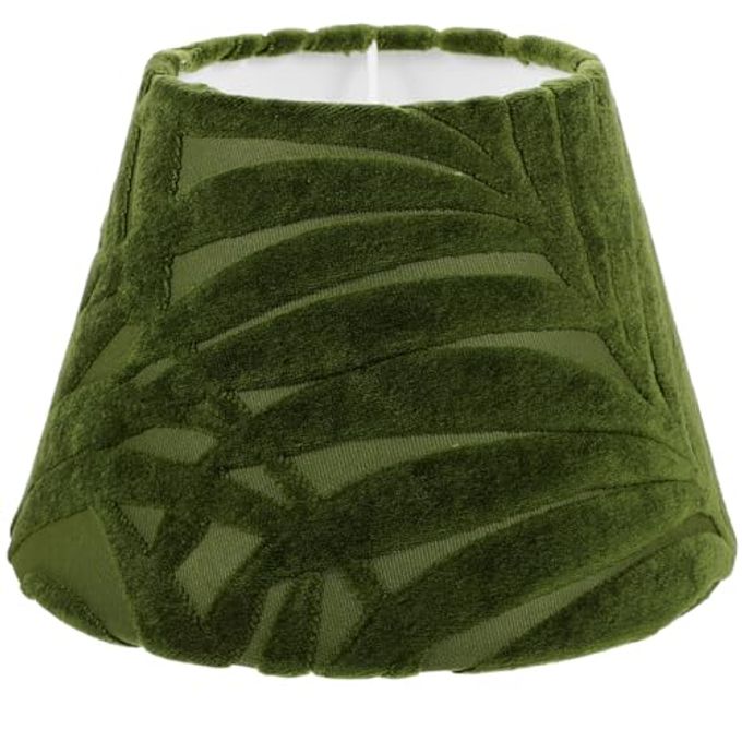 HOLIDYOYO Fabric Lampshade for Table Lamps 7.87X7.87X5.51In Lightweight Decorative Lamp Cover with Textured Leaf Pattern Replacement for Bedroom Living Room Study - Image 4