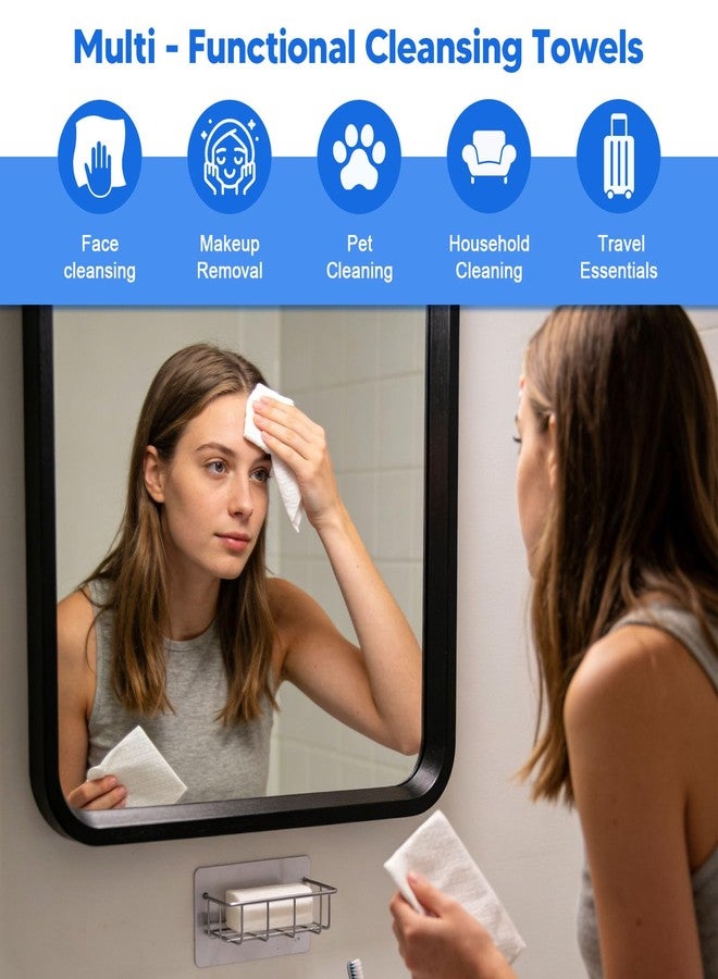 KODAMO Disposable Face Towels, 50 Count Ultra Soft Biodegradable Facial Cleansing Cloths, Lint-Free Makeup Remover Cloth in Paper Box - Image 3