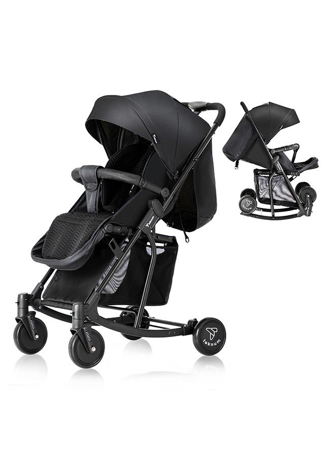 TEKNUM Stroller Plus Rocker With Orange Styler Fashion Diaper Bag - Black - Image 2