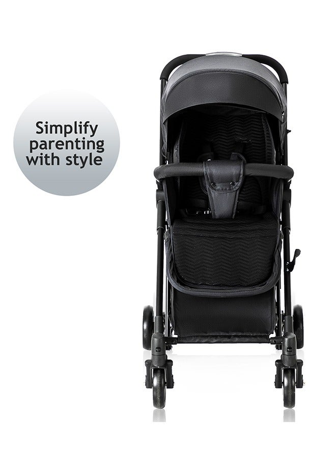 TEKNUM Stroller Plus Rocker With Orange Styler Fashion Diaper Bag - Black - Image 5