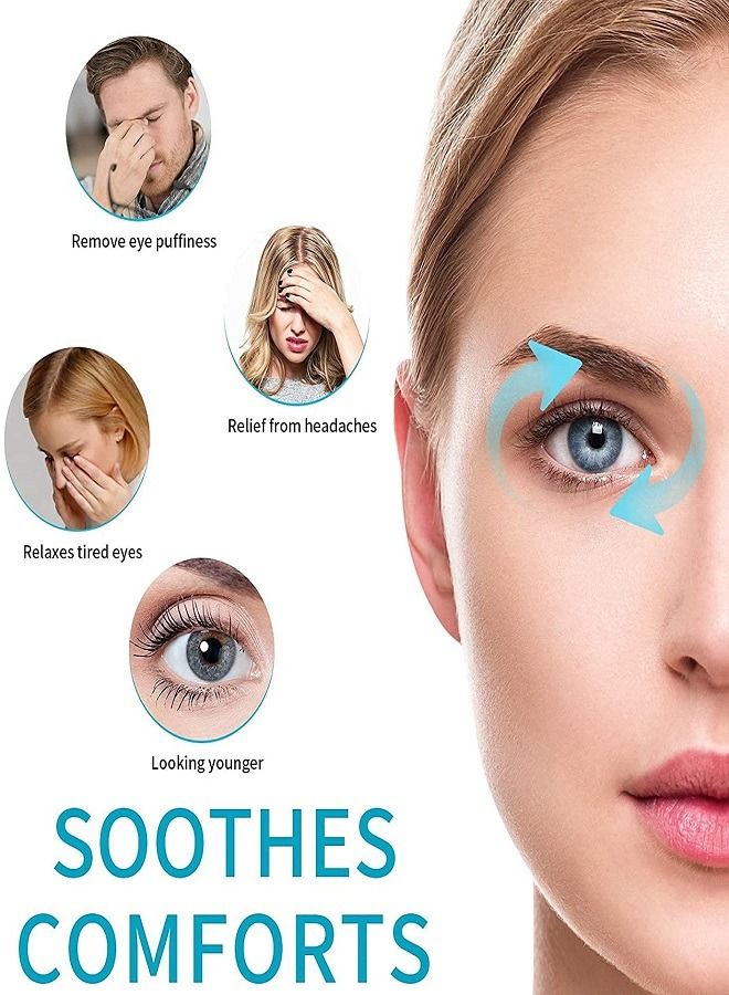 PRIV Cooling Ice Gel Reusable Eye Mask with Plush Backing for Headache Puffiness Migraine Stress Relief Blue - Image 2