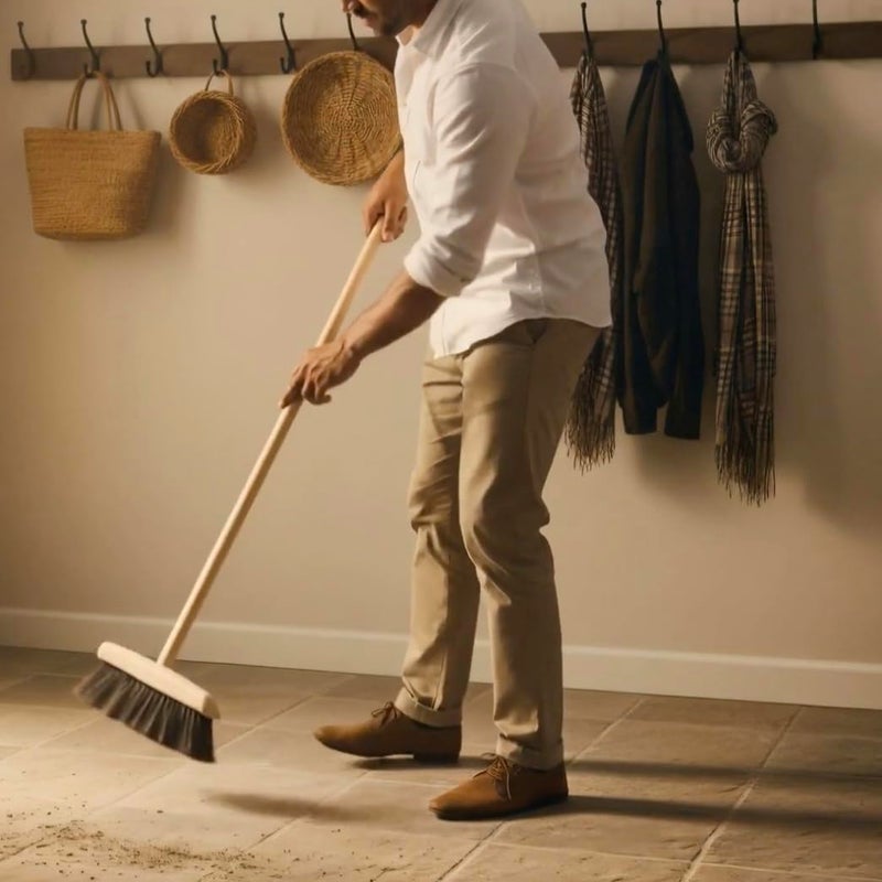 REDECKER Horsehair Broom & Stainless Steel Dust Pan Set - Oiled Beechwood Handles, 35-3/8 Inch - Broom & Dustpan Combo for Home, Kitchen, Outdoor Use - Wooden Broom and Dustpan Set, Made in Germany - Image 3