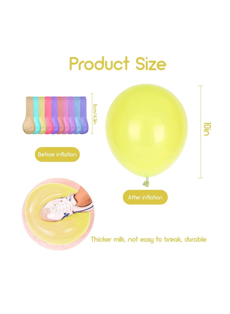 Dubkart 100 Pack 10 Inch Macaron Color Balloons - Assorted Candy Color Balloons for Party, Birthday, Wedding and Decorations - Image 2