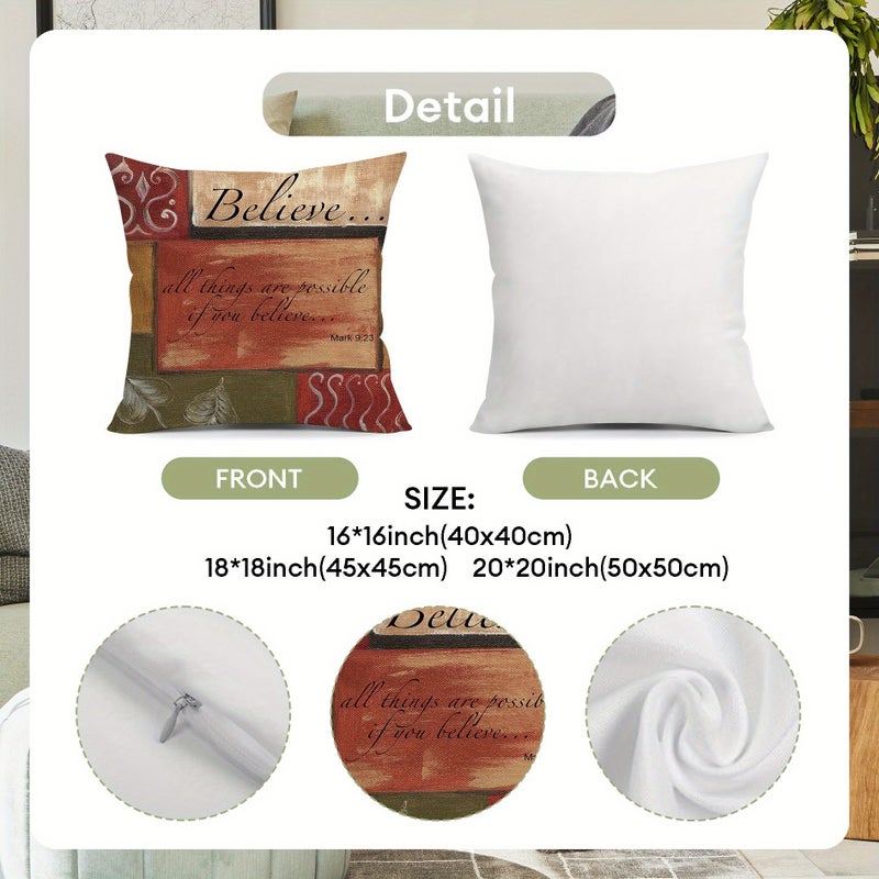 Vintage Religious Inspirational Scripture Pillowcase Set of 4 18 X 18 Inch - Image 4