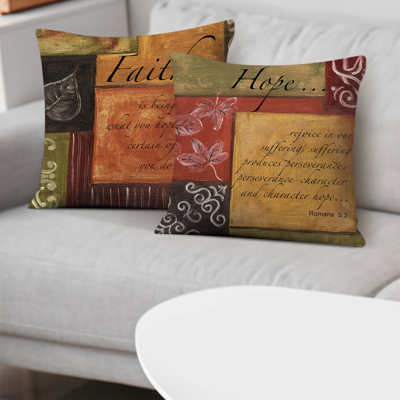 Vintage Religious Inspirational Scripture Pillowcase Set of 4 18 X 18 Inch - Image 5