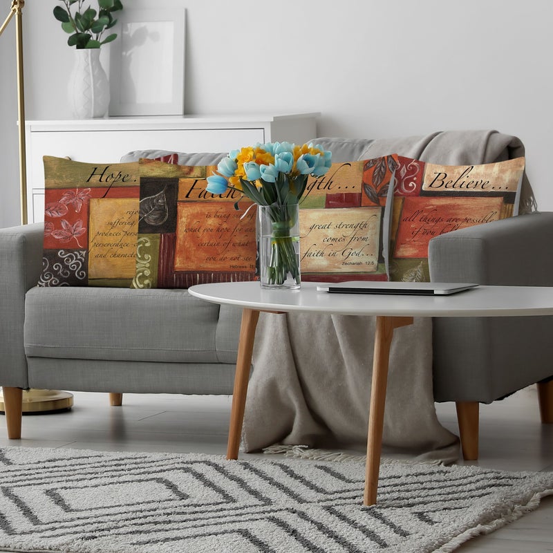 Vintage Religious Inspirational Scripture Pillowcase Set of 4 18 X 18 Inch - Image 2