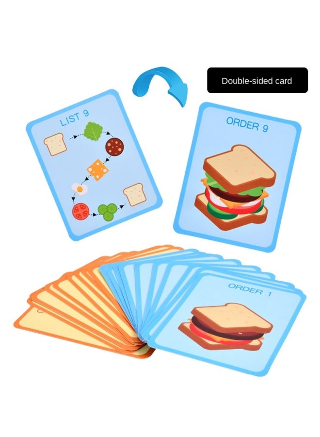 لعبة الهمبرغر الخشبية المحاكية للأطفال، لعبة تركيب البطاطس والساندويتش، لعبة مونتيسوري التعليمية للتعرف على الطعام - Image 4
