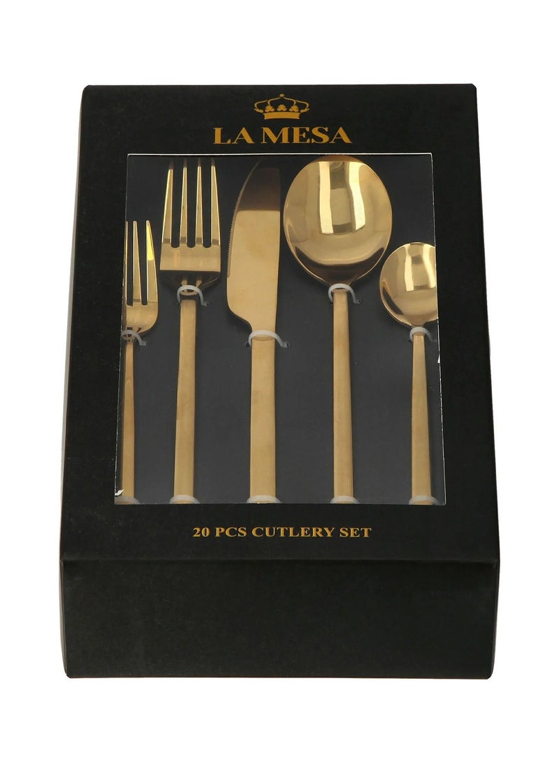 La Mesa 20 Piece Cutlery Set Rose Gold - Image 1