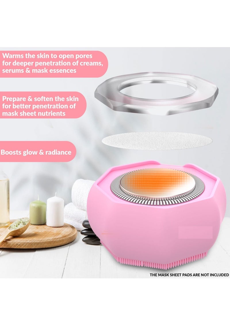 Excefore Sonic Facial Cleansing Brush, Silicone Face Scrubber for Cleaning and Exfoliating Waterproof Face Wash Brush Pink  - Image 5