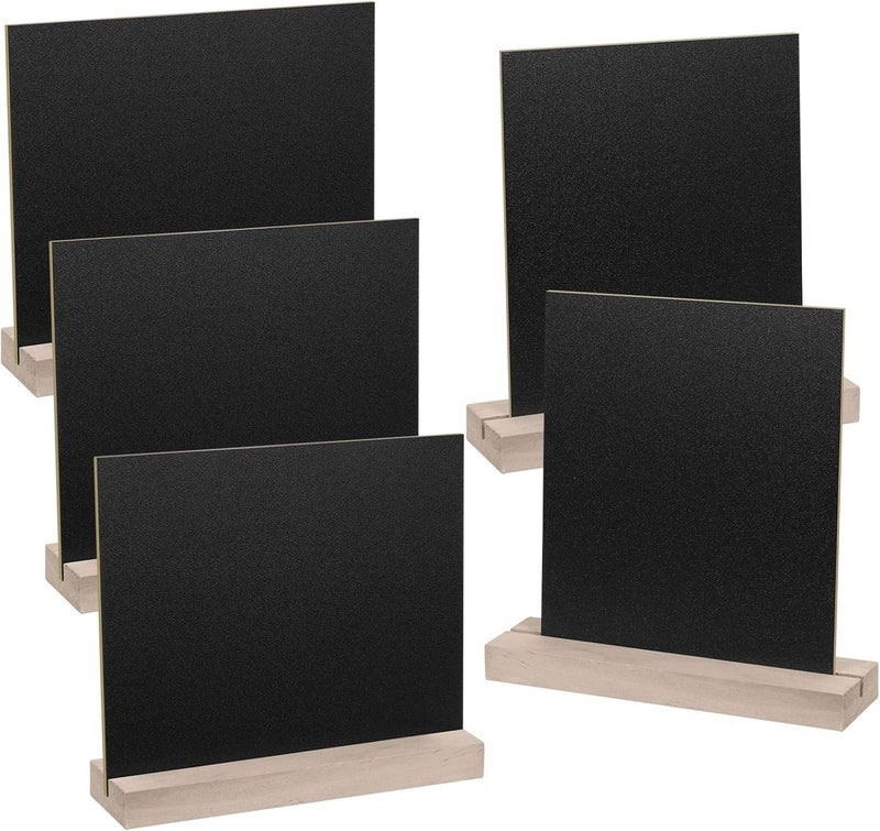 klarako 5 Sets Mini Chalkboard Signs, Mini Blackboards with Stands Message Board Signs Small Blackboard Menu Boards Kitchen Chalkboard for Wedding Birthday Bar Party Event Decoration - Image 1