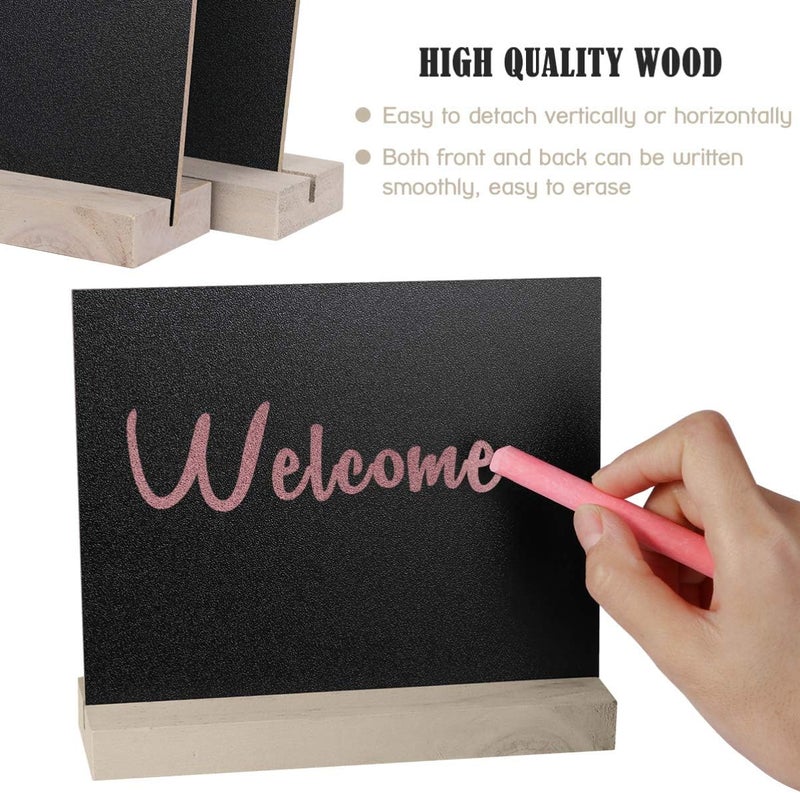 klarako 5 Sets Mini Chalkboard Signs, Mini Blackboards with Stands Message Board Signs Small Blackboard Menu Boards Kitchen Chalkboard for Wedding Birthday Bar Party Event Decoration - Image 2
