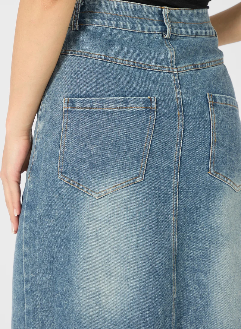 Ginger Denim Midi Skirt